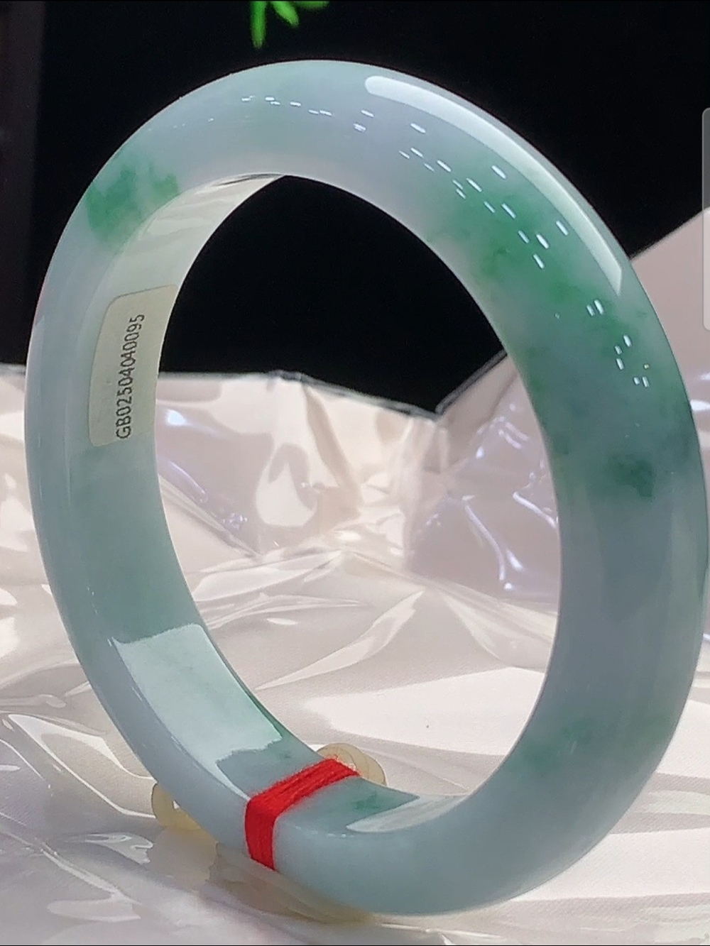 Authentic Burmese Jadeite Floating Green Moist Bangle Bracelet 57mm Certified